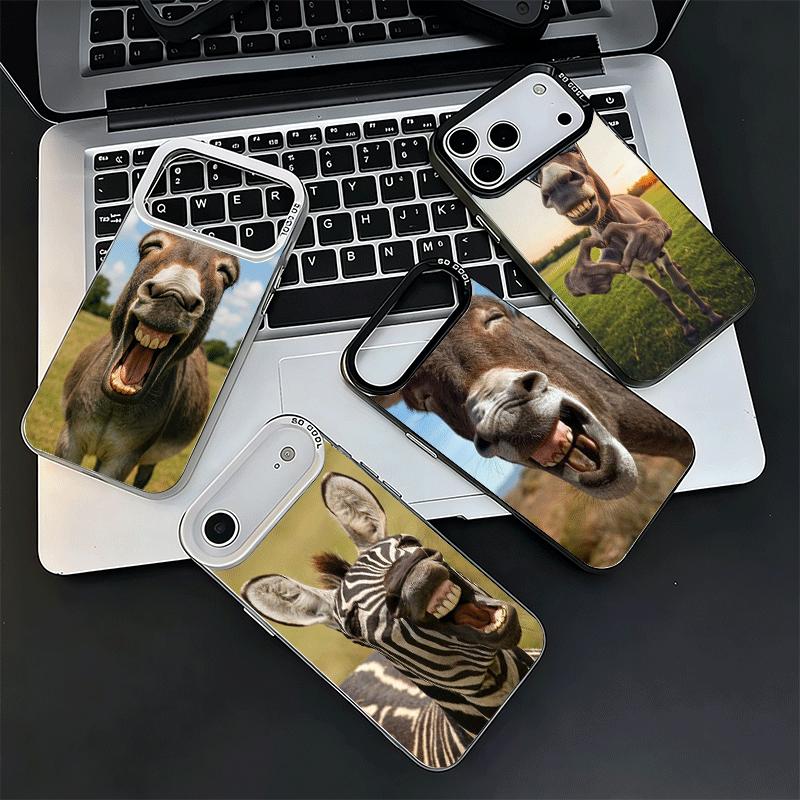 Funny Donkey Animal Shockproof Phone Case for iPhone 17 Air 16 16E 15 Pro Max 14 Plus 13 Mini 12 Back Cover Anti Fall Fundas