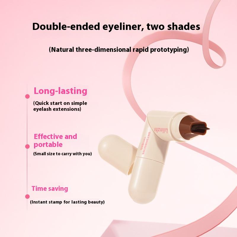 Double Head Rotatable Eyeliner Stamp Integrated Eyeliner Stamp Precise Outline Signet Long-Lasting Eyeliner Liquid Pen Cosmetics