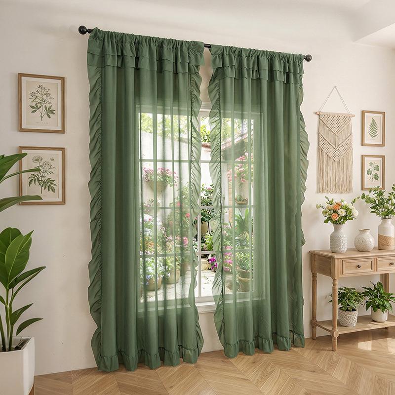 1 Panel Raff-Fenstervorhang, Romantische Raff-Vorhänge für Schlafzimmer, Wohnzimmer oder Esszimmer Bauernhaus Hütte Heimdekoration