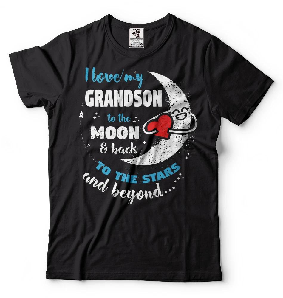 I love my Grandson T-shirt Gift for Grandpa Grandma Grandparents tee Nana Papa S