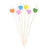 100 Stück 12 cm Herz Bambusspieß Buffet Cupcake Obstgabel Party Dessert Salatspieß Cocktailspieß für Hochzeitsdeko