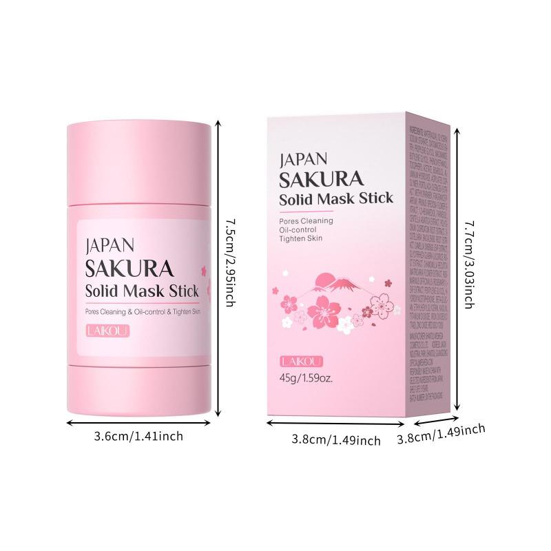 Sakura Mascarilla Facial en Barra de Barro Sólido Reduce Poros de Puntos Negros Control de Grasa Hidratante Limpiador Facial Facial 45g