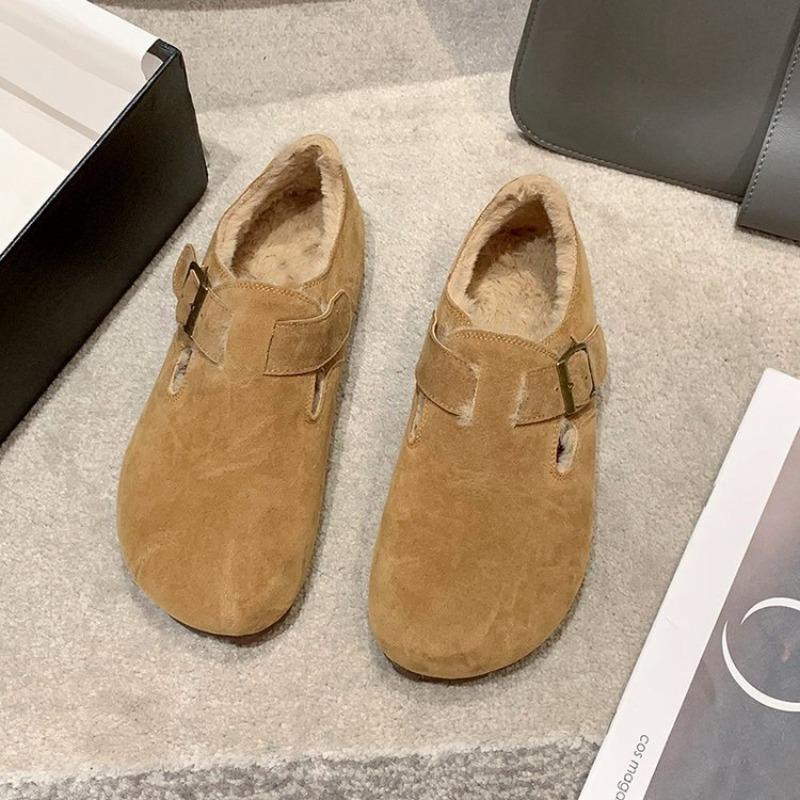 

Новая женская хлопковая обувь осень и зима педальные пушистые туфли зимние бархатные туфли-бини теплая женская обувь 40 коричневый