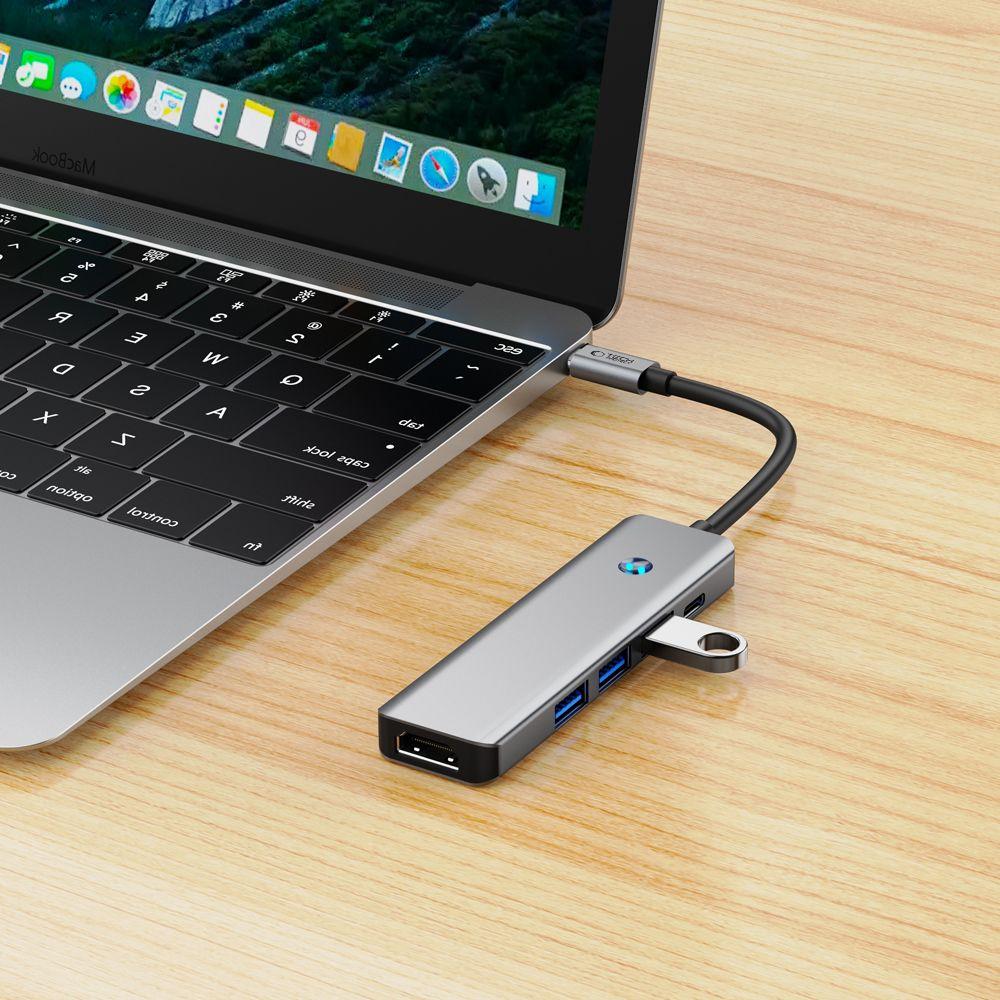 Tech-Protect Hb01 Hub Adapter 5In1 Type-C + Usb3.0 + Hdmi 4K 60Hz + Pd100W Space Grey