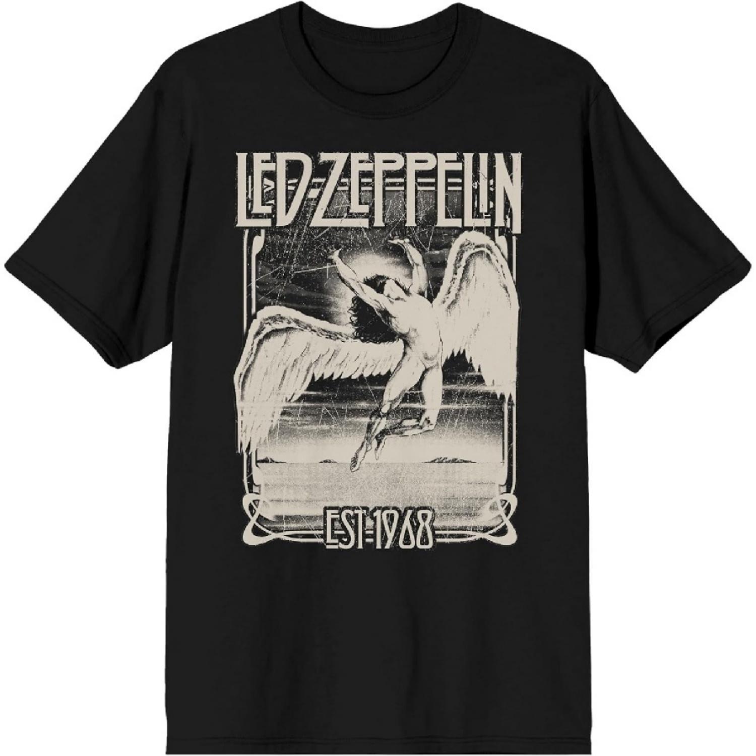 

Led Zeppelin Икар Падающий 68 Круглый вырез Короткий рукав Мужская Черная Футболка S чёрный