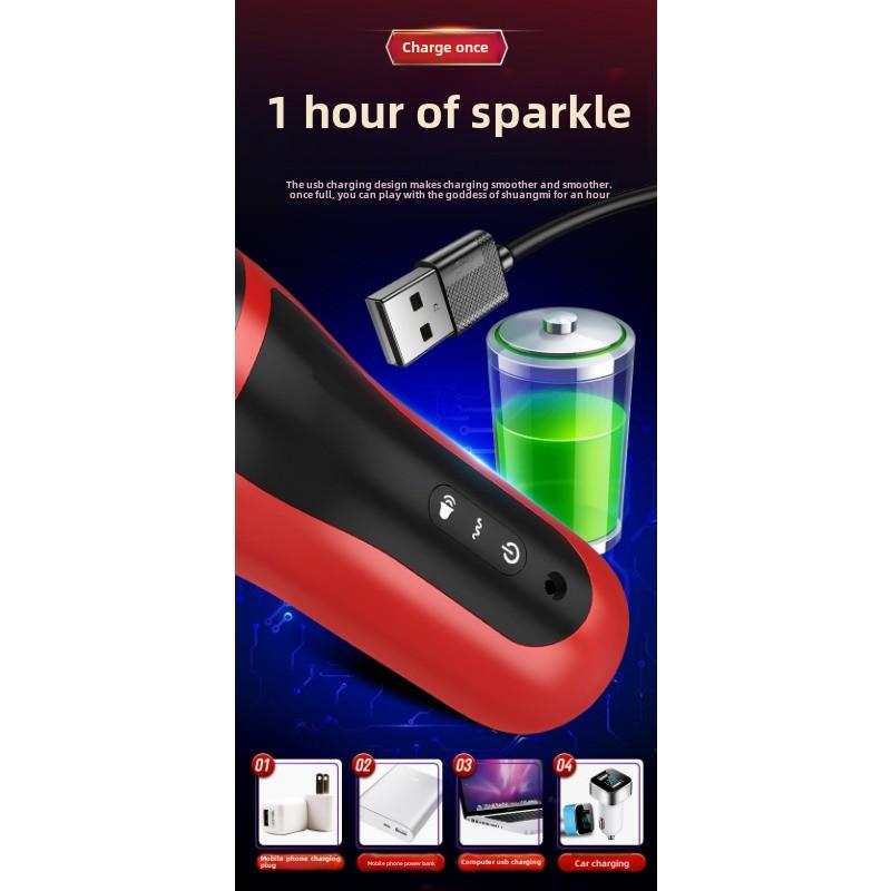 Digital Aeroplane Cup Male Rechargeable Vibration Interactive Pronunciation Cup Electric Masturbator Adult Erotic Sex Products