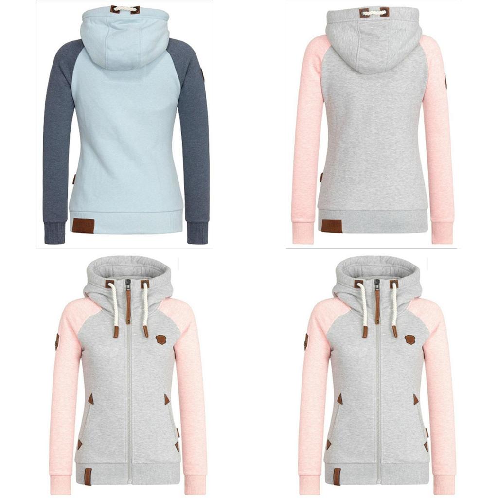 Luxurious Womens Fashion Zipper Sweater Hooded Cardigan Casual Hoodies Jacket Coat Tops