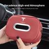 Car Tissue Box Holder Leather Car Center Console Armrest Napkin Case Sun Visor Backseat Bag For Tesla Model 3 Y  S X Cybertruck