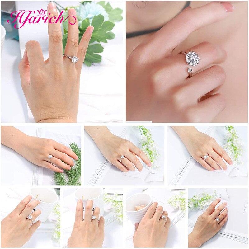 Hfarich Blue Crystal Butterfly Ring Rotate Freely Anti Stress Anxiety Ring For Women Girl Wedding Jewelry Engagement Gifts