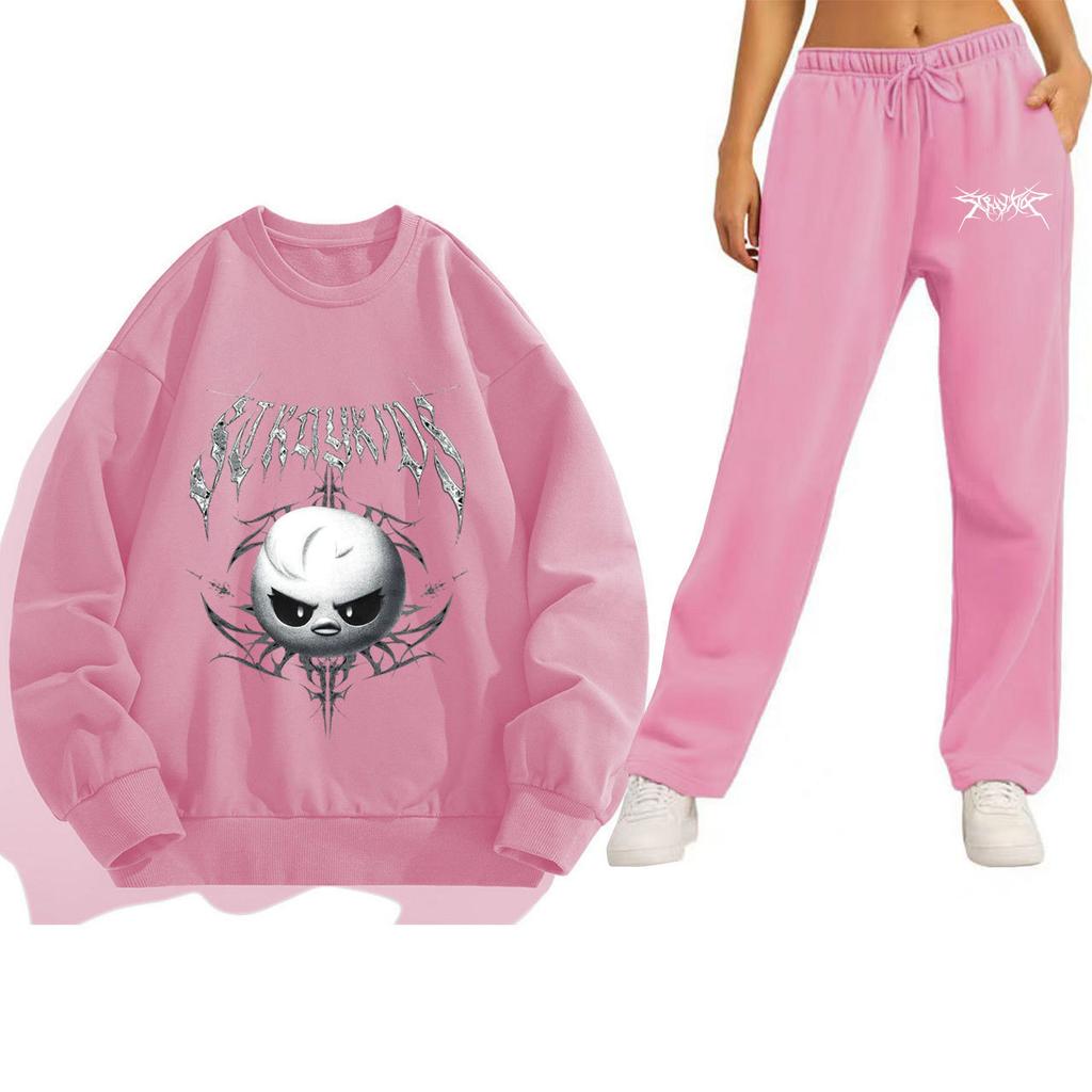 Ensemble Hoodie et Pantalon de Jogging Graphique Concert Tournée Stray Kids Tenue Ample pour Couple Pantalons pour Femmes