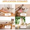 Cat Hammock Window Panel Hanging Bed Wooden Assembly Pet Mat Adjustable Snap-on Legs Window Panel Mounted Cats Hammock