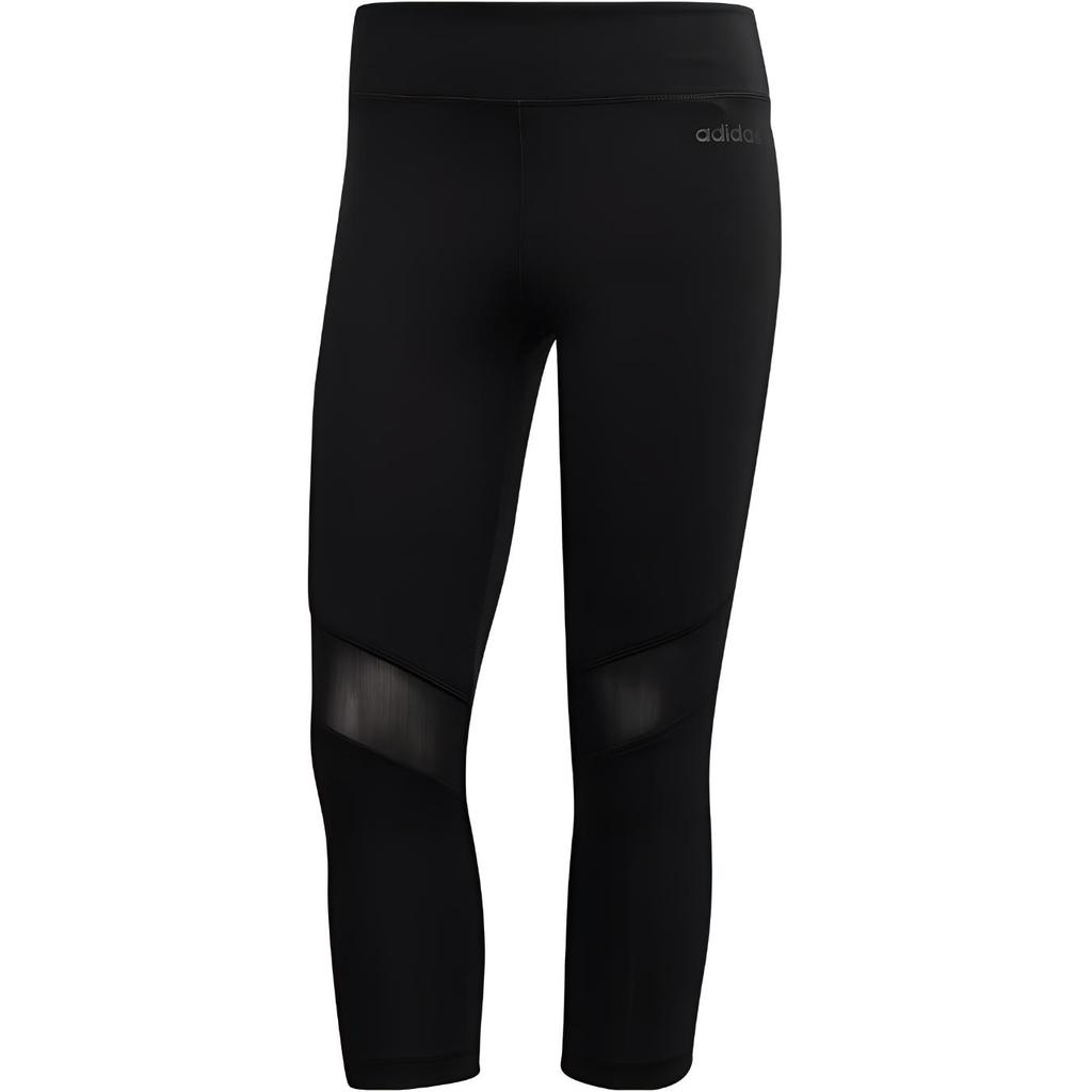 Adidas Solid Color Breathable Sports Seven-Quarter Fitness Pants Women Bottoms Black DU2045