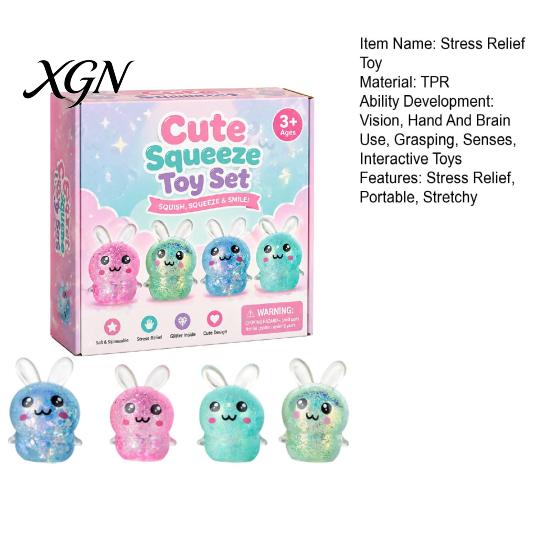 Stress Relief Toy 1 Set Squeeze Duck Rabbit Animal Love Heart Pinch Reduction Gadget Sensory Soft Stretchy Ball Relaxation Fidget Party Favors Tool
