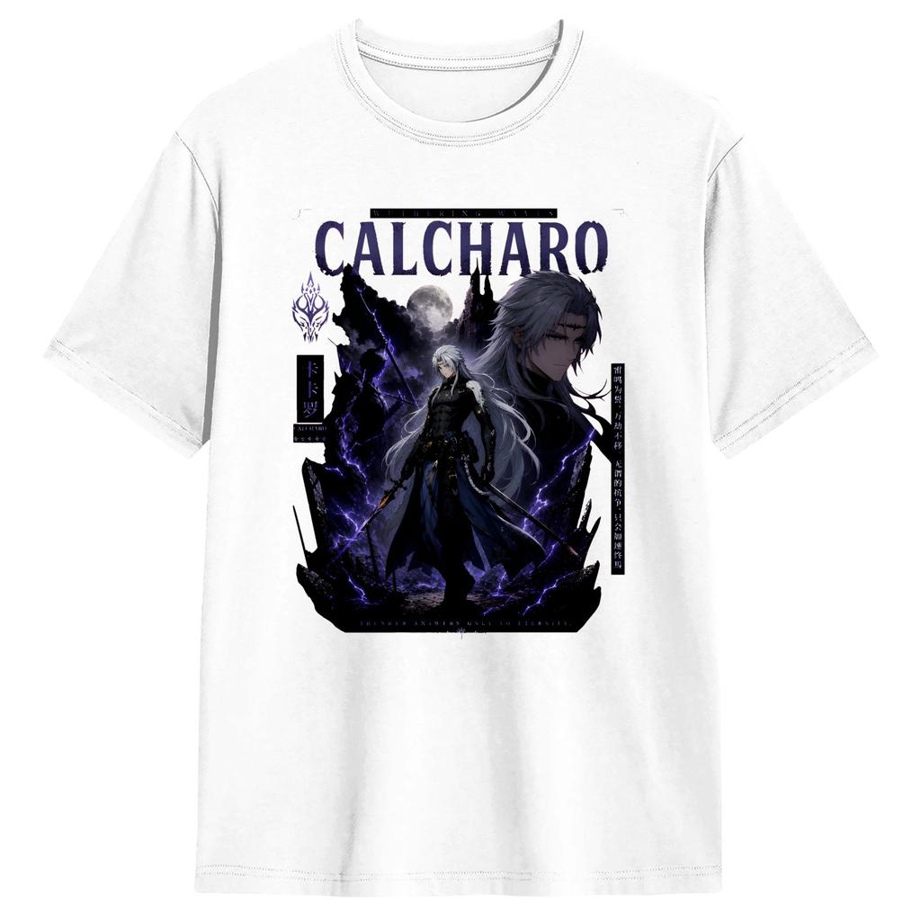 Vintage Tshirt Summer Wuthering Waves Characters Novelty T Shirts Calcharo Cotton Tshirt Unisex Y2k Casual Plus Size Short Sleeve