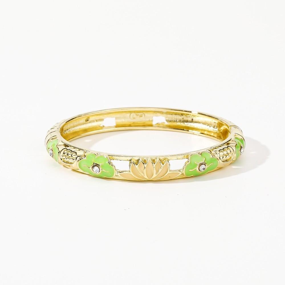 

Lotus Floral Chinese Flower Bangle Hollow Out Women s Hand Bracelet Gifts for Women Girl