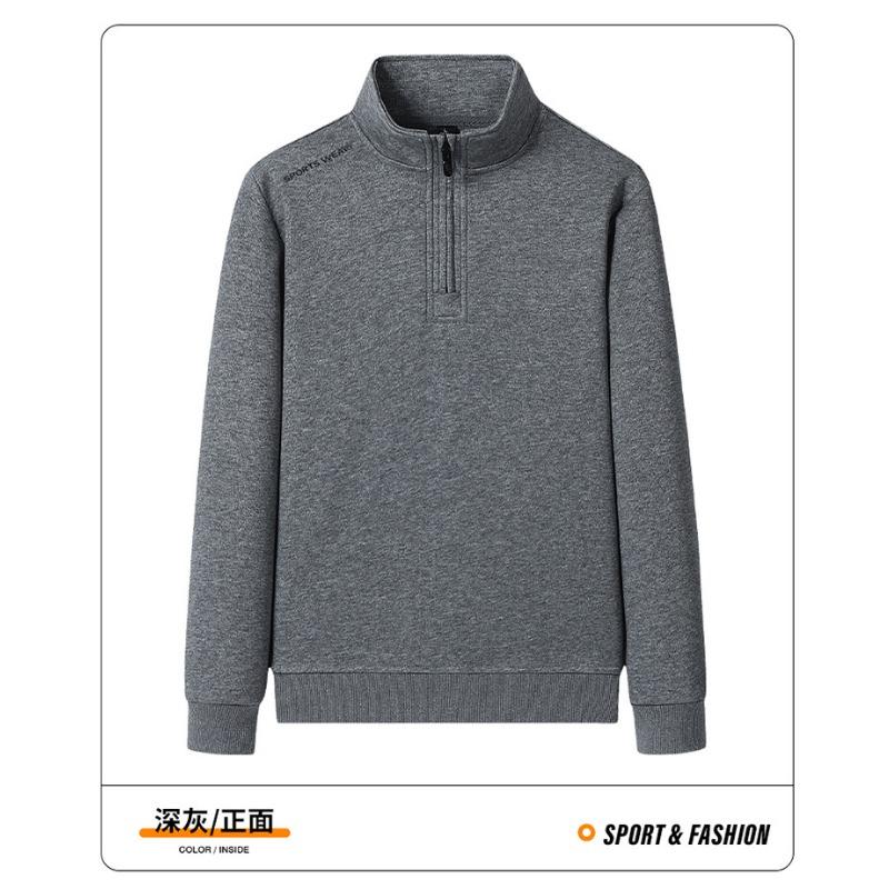 Men S Cotton Stand Collar Zip Up Sweatshirt Set Casual Plus Size Spring