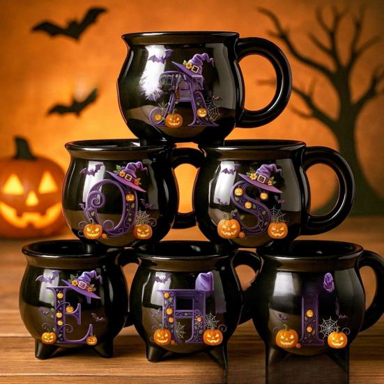 12oz Witch Cauldron Mug Personalized Halloween Coffee Mug Ceramic Witches Brew Tea Cup Halloween Birthday Gift for Women Besties Family