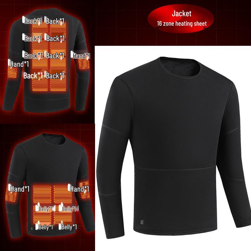 Intelligentes USB-Heizunterwäsche-Set für Damen und Herren - Elektrisch warm, kältebeständige Plüschkleidung mit konstanter Temperaturregelung