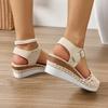 Mode Sommer Damen Plateau Sandalen Mesh Atmungsaktiv Einfarbig Lässig Mode Keilsandalen Niedrige Absätze Schuhe für Damen Sandalias De Mujer