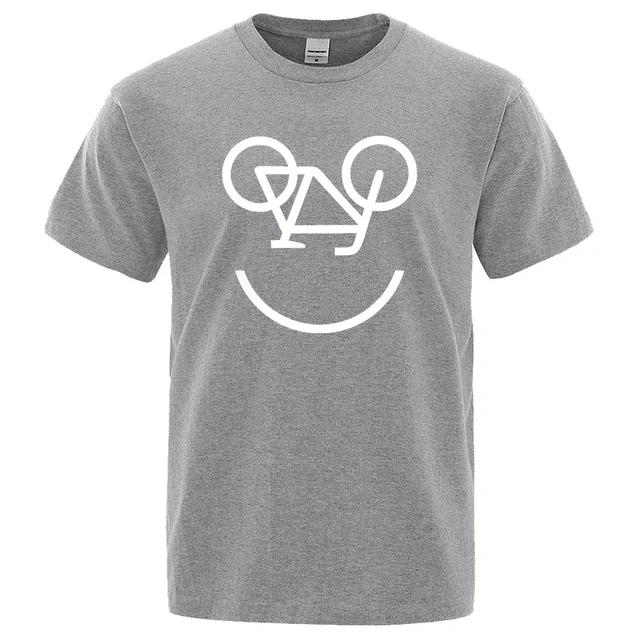 bicycle reverse Letter Funny Printing Men Women T Shirts Fashion Comfortable Top Regular Sleeve Short Sleeve Large Size Tshirts