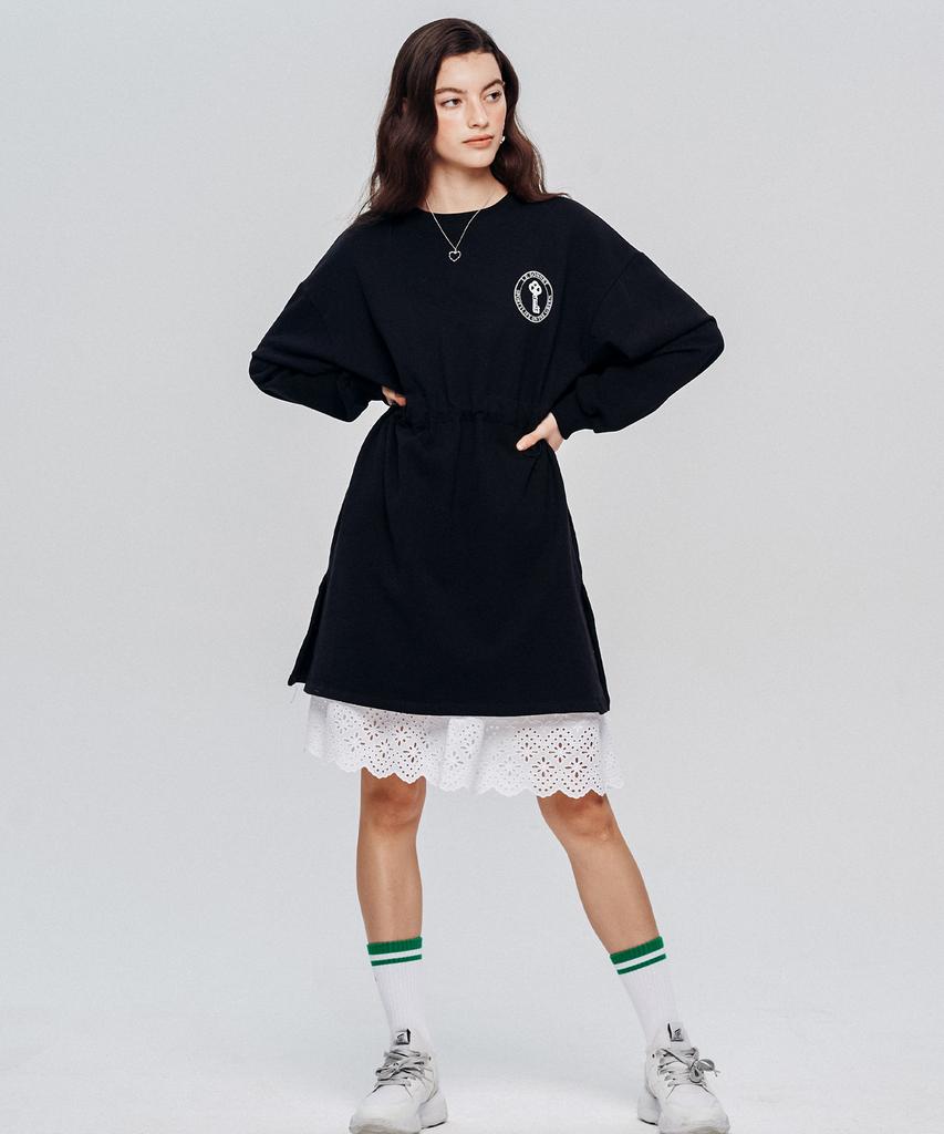LESONNET Easy Fit Sweat Dress Black
