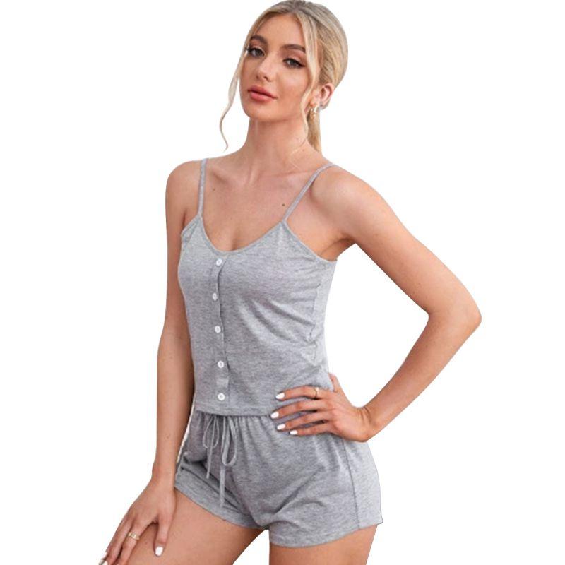 Women Suspender Vest and Shorts Pajama Set Casual Loungewear