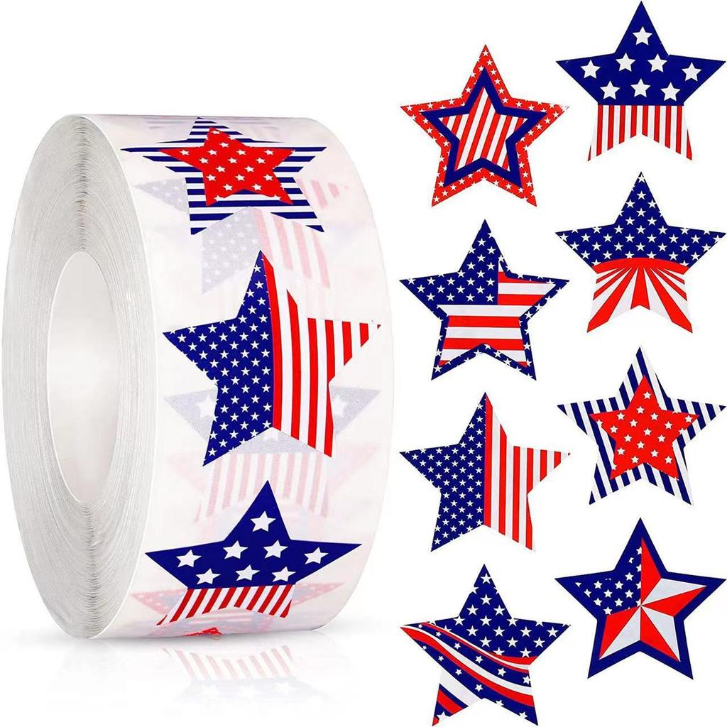 500pcs American Independence Day Stickers, Pentagram Star Stickers For Envelopes, Giftsand Party Celebration Decorations