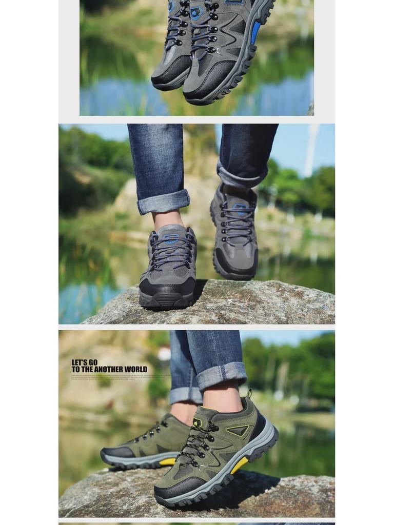2021 Spring/Autumn Men's Low-Top Outdoor Hiking Shoes - Large Size Lace-Up for Off-Road Travel.
