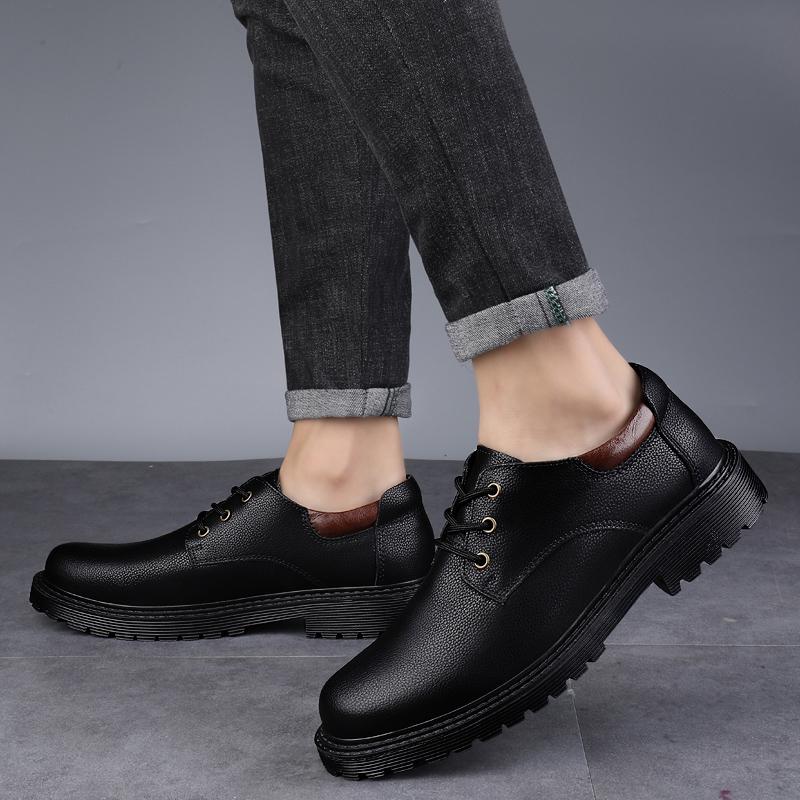 Fashion Autumn Winter  Warm Plush Men Outdoor Shoes England Trend Casual Shoes Male Suede Oxford Wedding Leather Dress Office Work Shoes