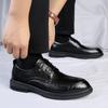 Koreanische Version Herren Echtleder Spitzschuhe Echtleder Freizeitschuhe Fahrarbeitsstiefel Business Mode Schnürschuhe