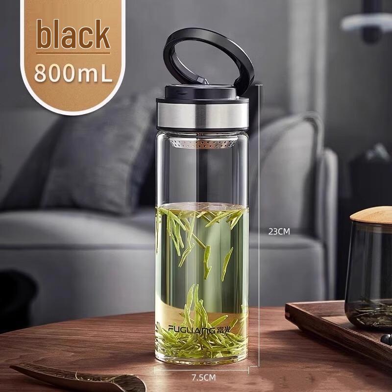 Fuguang Large Capacity Glass Water Bottle with Handle
