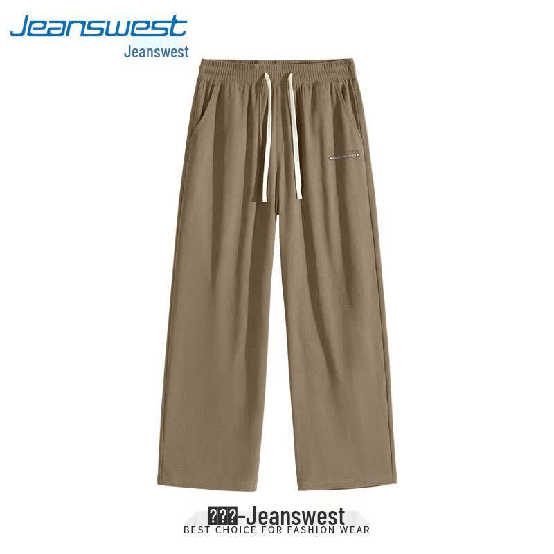 Jeanswest Men's Corduroy Wide-Leg Retro Straight-Leg Pants