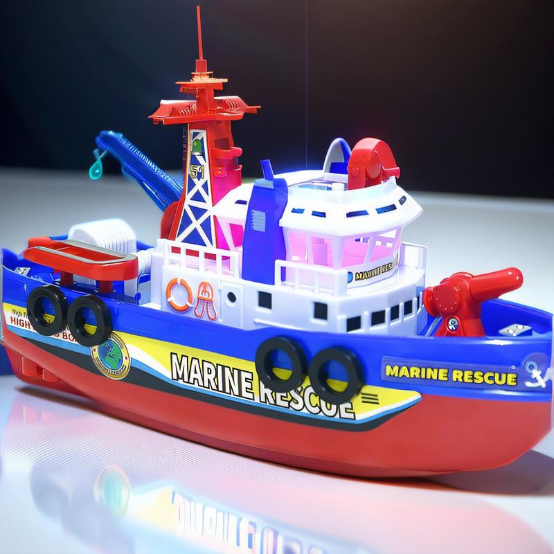 Electric Fire Rescue Boat Toy With Music Lights For Kids Development And Interactive Play