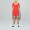 Adidas X Ivy Park Collaboration Real Coral Striped High-Waisted Elastic Sports Shorts Women Shorts Coral-Pink GR1400