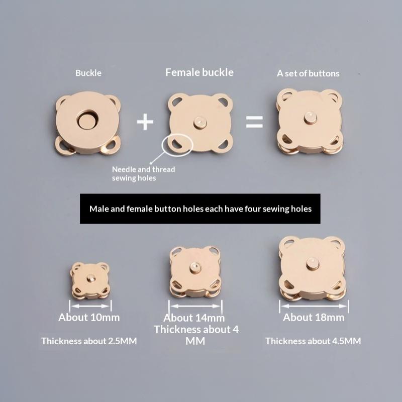 10 Sets Mini Adsorption Buckle Bags Magnetic Snap Button Fasteners Clasps Buttons Handbag Purse Wallet Craft Bag Parts