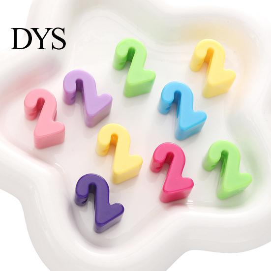 Large Hole Beads 5Pcs DIY Acrylic Bubble Number Beads, 0-9 Chunky Kit Colorful Spacer for Crafting Projects