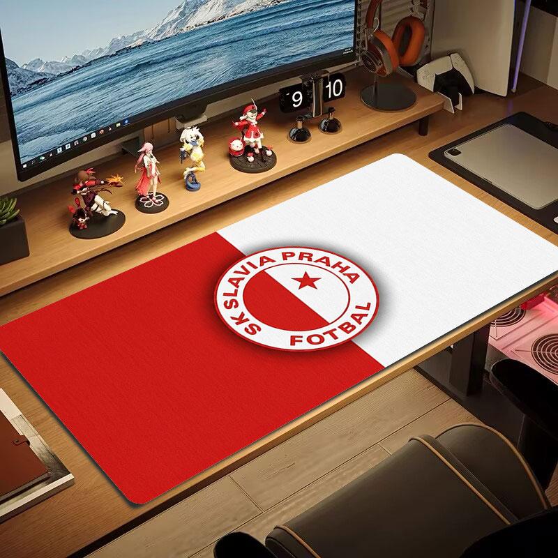 Fotbalový podložka pod myš Slavia Praha Velká Velký podložka na herní stůl Protiskluzová Podložka pod notebook Tablet Velká podložka pod myš XXL Podložka Mini PC Podložka na hraní S uzamykatelným okrajem