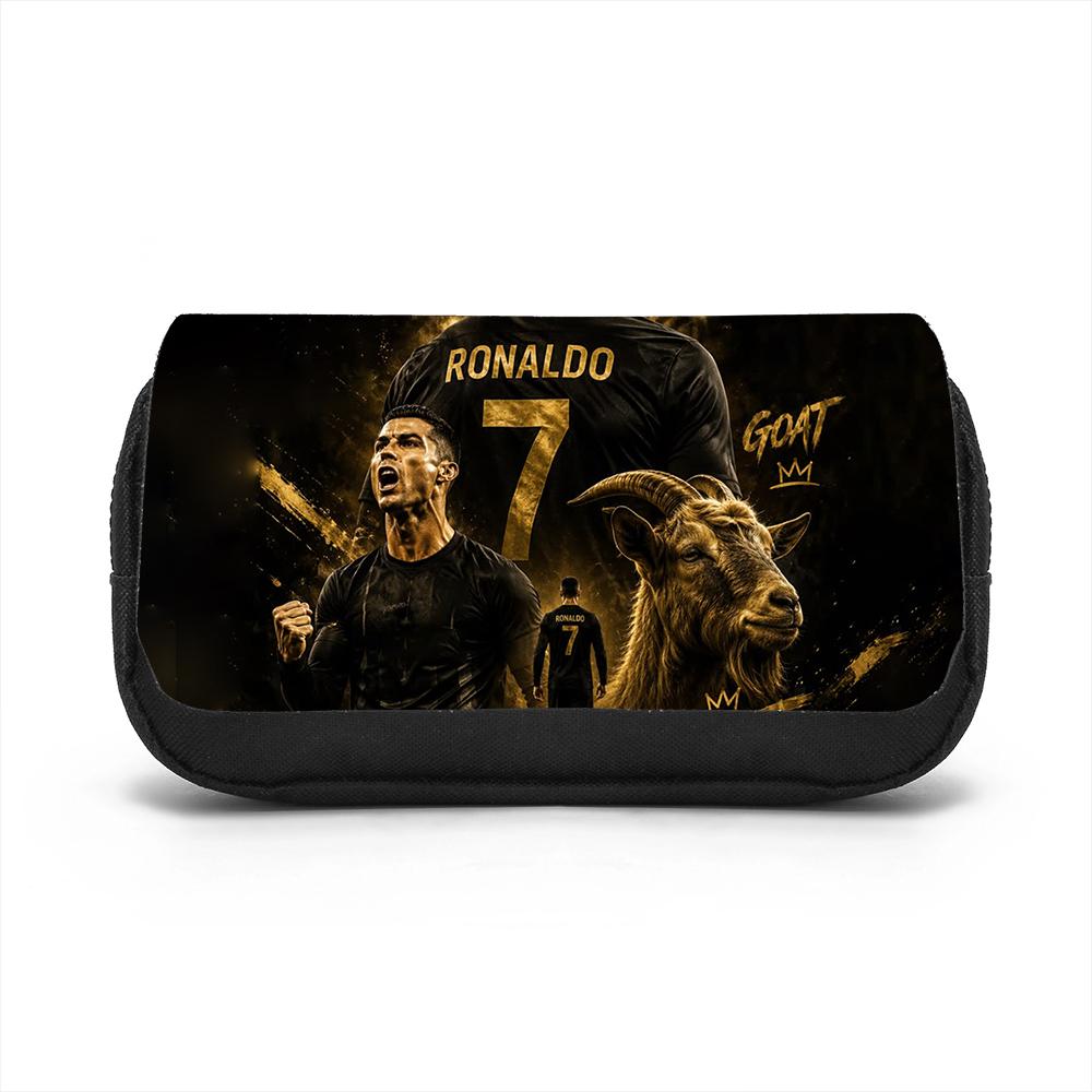 Borsa Organizzatore per Cancelleria di Grande Capacità, Astuccio a Doppia Scomparto Ronaldo, Astuccio per Penne Studenti Stella del Calcio