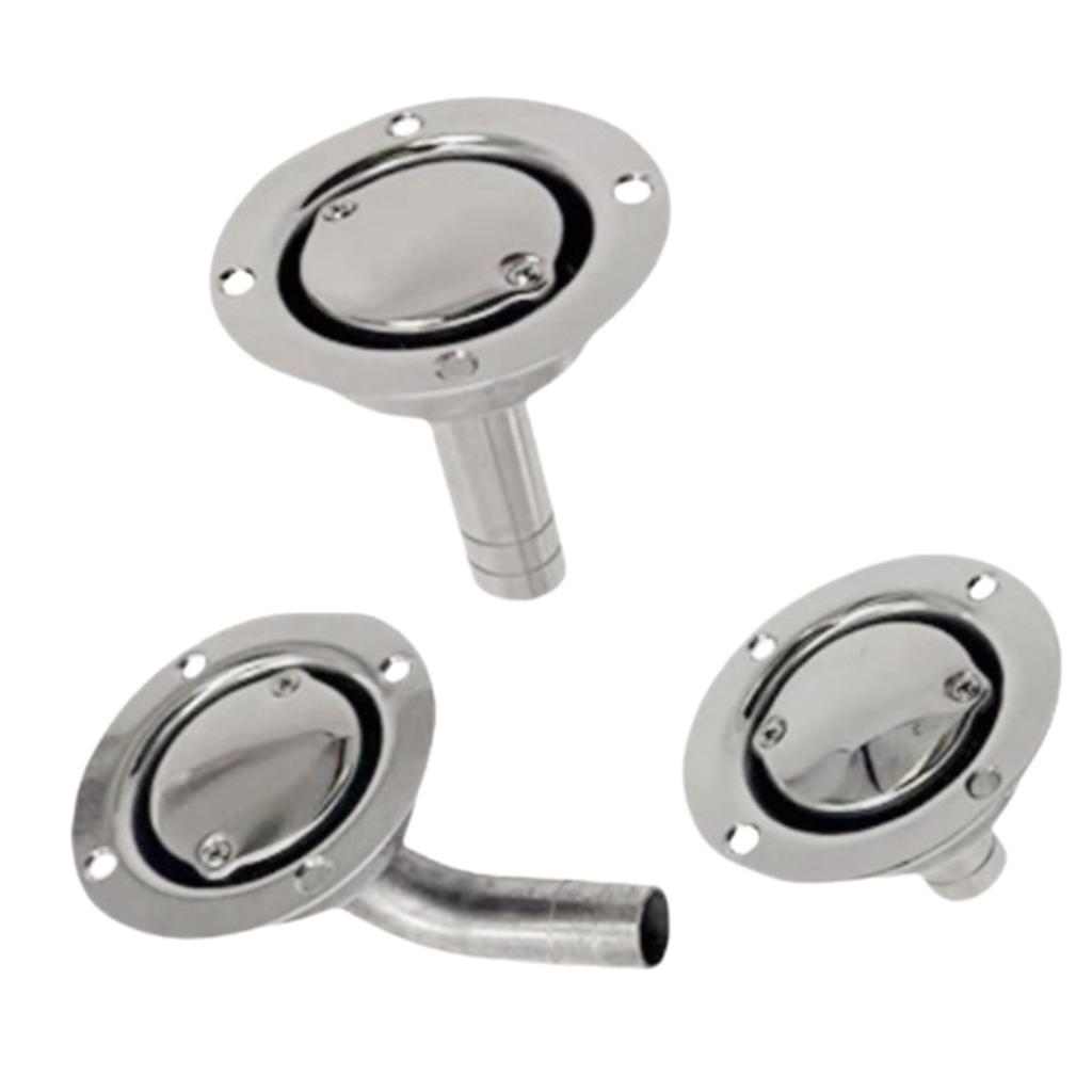 Thru-Hull Fuel Gas Tanks Vent Boat Fuel Vent Marine Grade Stainless Steel Flush Mount Fuel Gas Tanks Vent for Ship Kayak