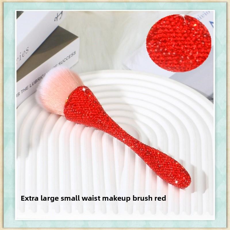 Diamond set eye shadow dust brush slender small waist beauty tool paste diamond thin rod powder brush