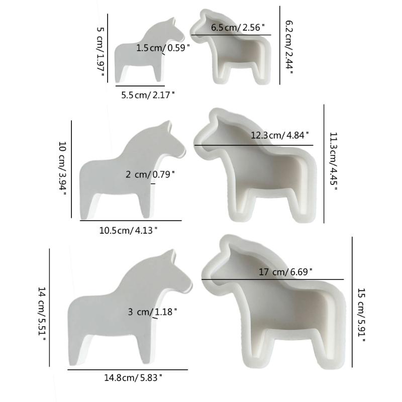 Horse Shaped Resin Molds, Animal Resin Molds for DIY Candle Craft Gypsum Ornaments Cake Fondant Decorations Baking