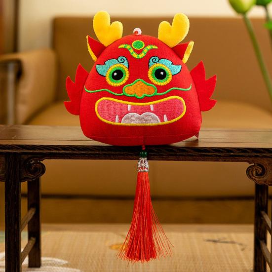 Cartoon Chinese Dragon Hanging Decoration with Tassels 2024 Year of The Dragon New Year 3D Dragon Ornament Pendant Home Decor Spring Festival Gift