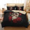Sugar Skull Bedding Sets King Beauty Kiss Skull Duvet Cover Bed Set Bohemian Print Black Bedclothes Queen Size Bedline