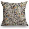 Swono Hundred Dollar Bill Farmhouse Pillow Cover 18x18 Inch Home Decor Cotton Linen Throw Pillow Case Cushion Cover for Sofa Couch
