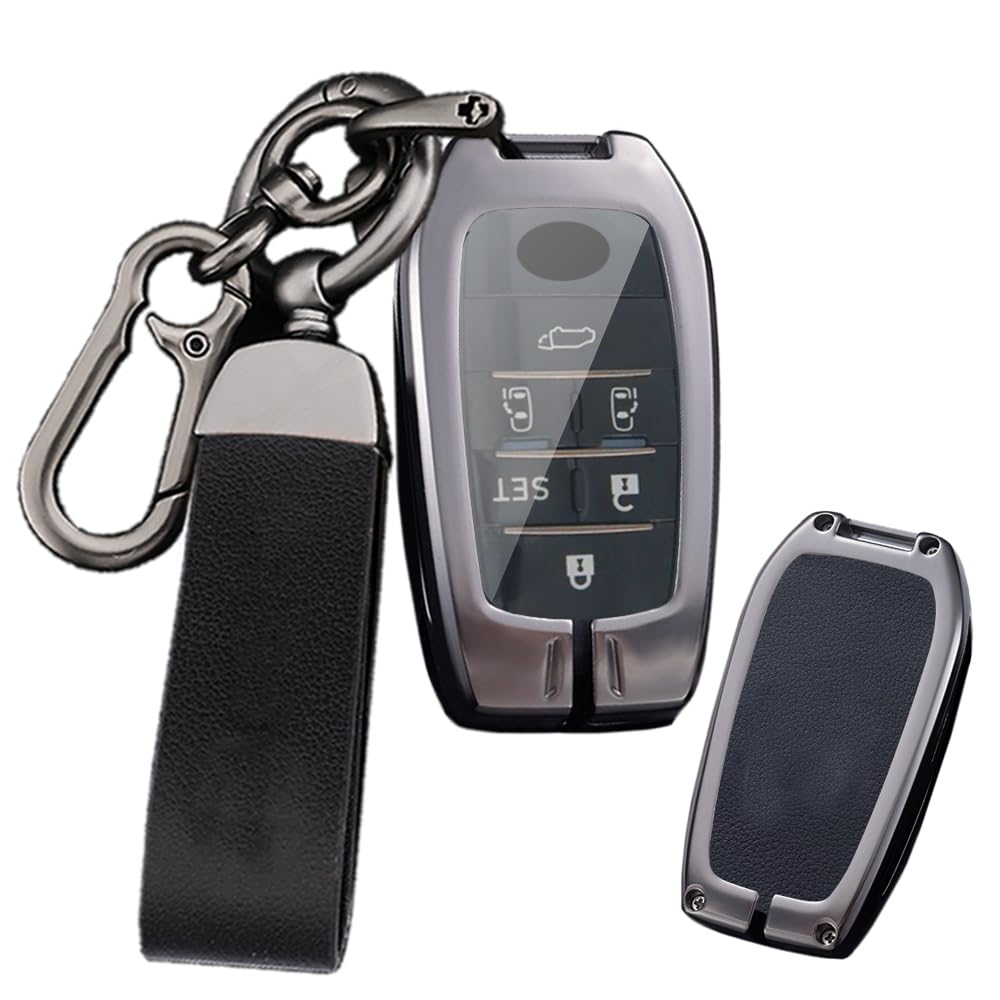 

Toyota Dedicated Smart Key Case, Key Cover, Key Holder, Alloy + Leather for Alphard, чёрный
