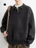 Men's Plus Size Retro Lapel Knitwear Sweater - Autumn/Winter Casual Versatile Style