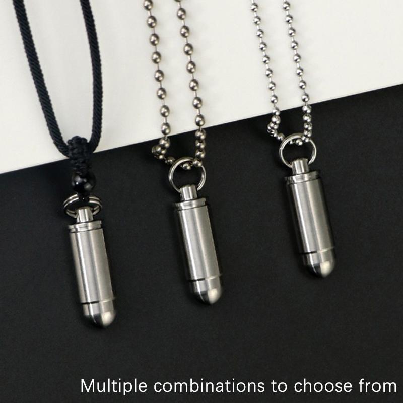 Titanium Alloy Waterproof Pill Box Portable Pill Bottle Pendant Pill Storage Sealed First-Aid Medicine Container With Keychain