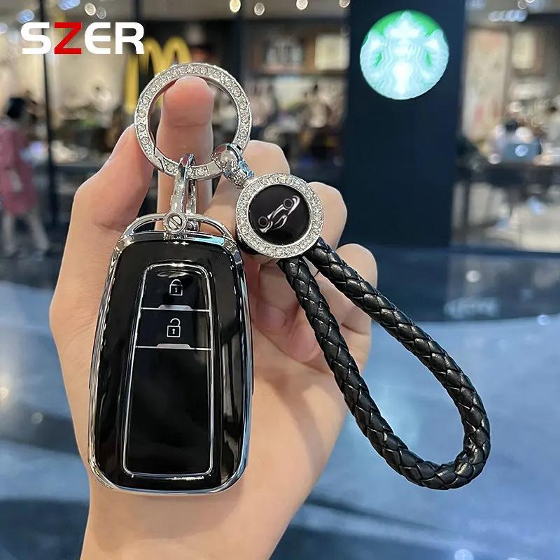 ZYU3 Madingas TPU automobilio raktų pakabukas Raktų dėklas Dangtelis Korpusas Fobas Toyota Corolla Prius Camry CHR C-HR RAV4 Altis Land Cruiser Prado raktams be rakto