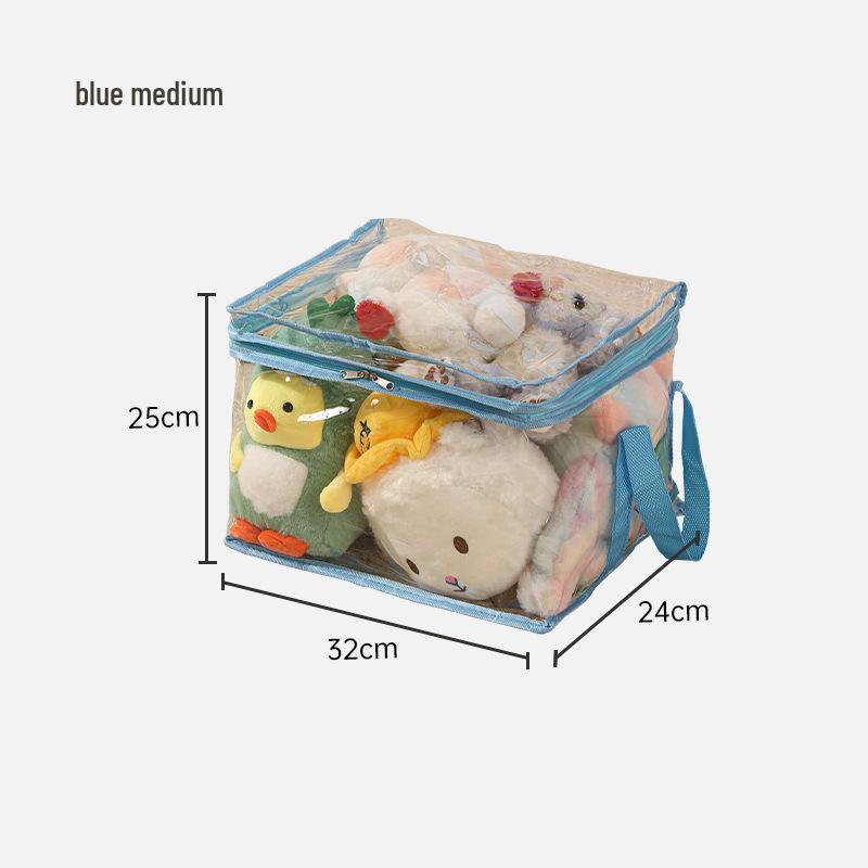 Cute Waterproof Storage Bag for Toys & Books - Large Capacity, Transparent & Durable