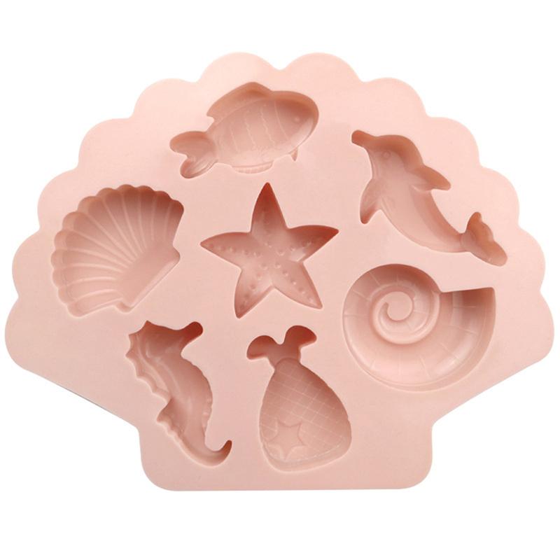 Sea Creatures Silicone Molder Fondant Baking Cake Chocolate Resin Diy Fish Mould Decoration Tools Cupcake Topper